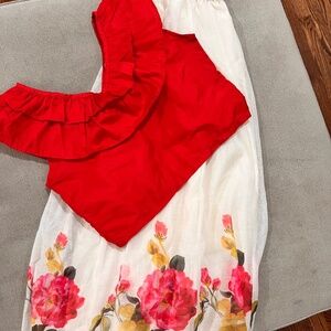 White and Red Lehenga